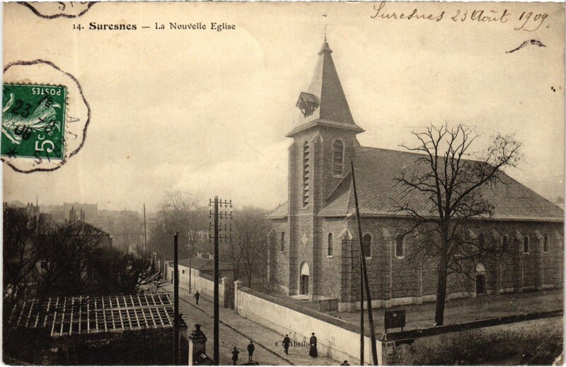 Carte postale ancienne Suresnes La Nouvelle Eglise à Suresnes