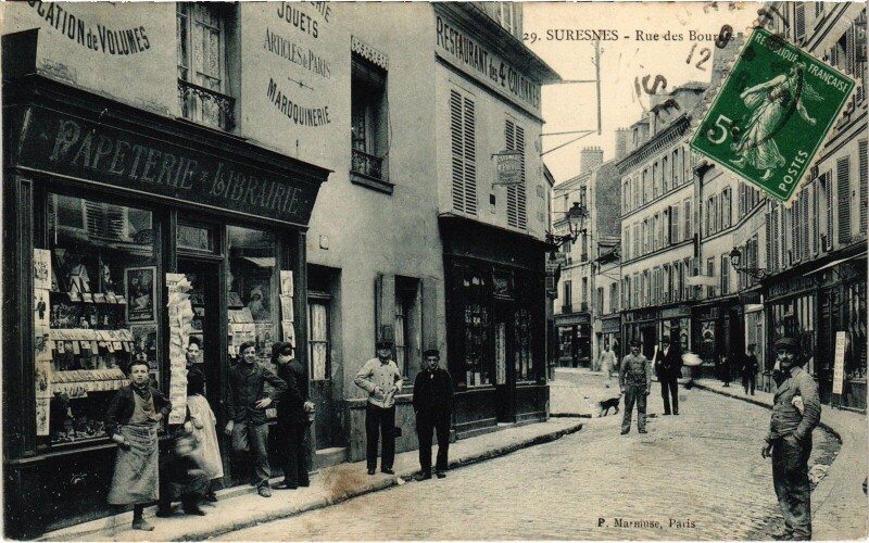 Carte postale ancienne Suresnes Rue des Bourets à Suresnes