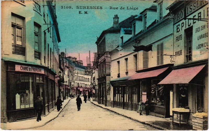 Carte postale ancienne Suresnes Rue de Liege à Suresnes