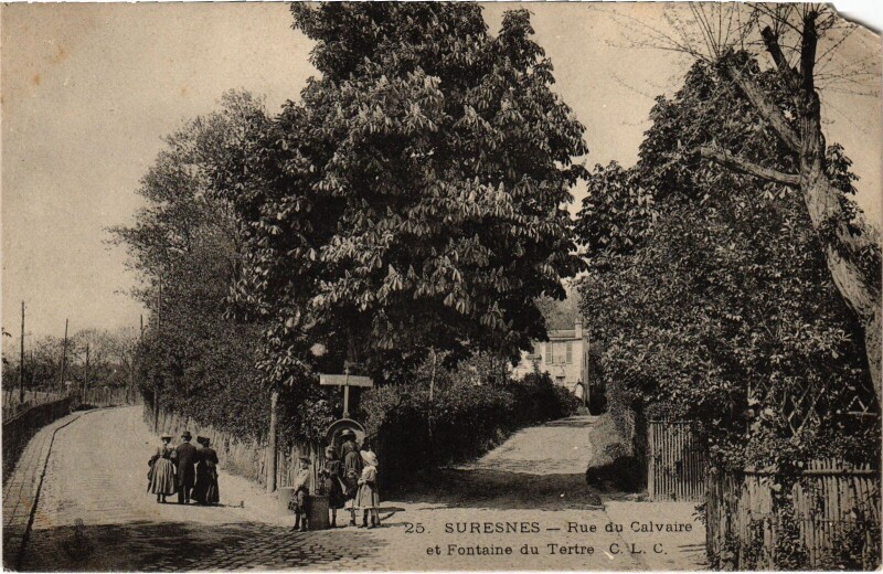 Carte postale ancienne Suresnes Rue du Calvaire à Suresnes