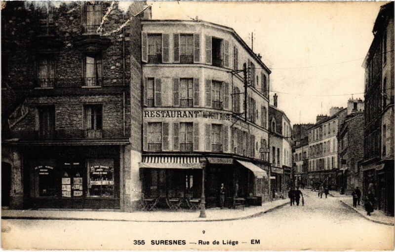Carte postale ancienne Suresnes Rue de Liege à Suresnes