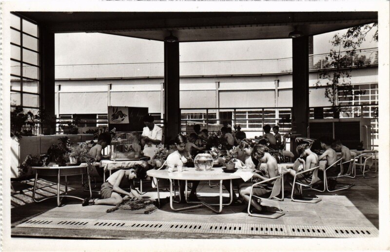 Carte postale ancienne Suresnes Ecole en plein air une classe à Suresnes