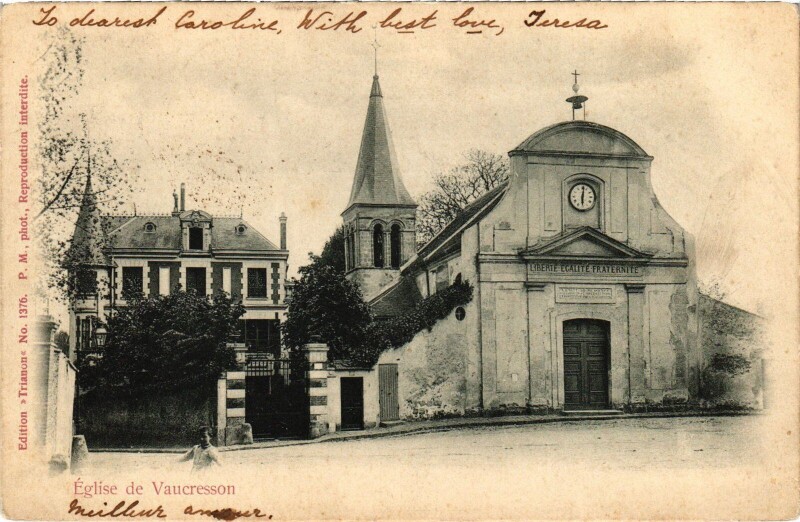 Carte postale ancienne Vaucresson Eglise à Vaucresson