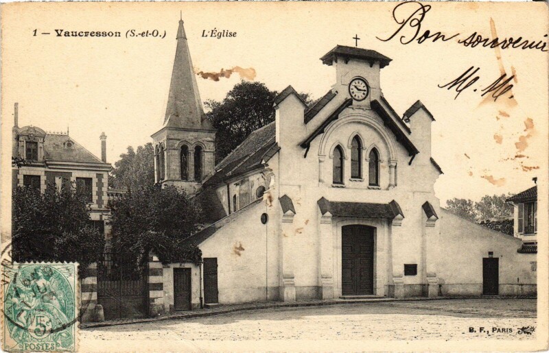 Carte postale ancienne Vaucresson Eglise à Vaucresson
