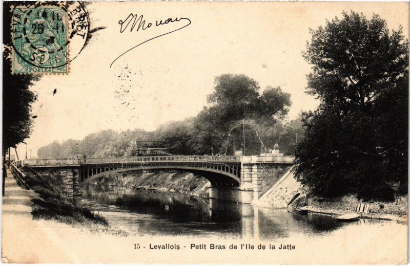 Carte postale ancienne Levallois Perret Petit Bras de l'Ile de la Jatte à Levallois-Perret