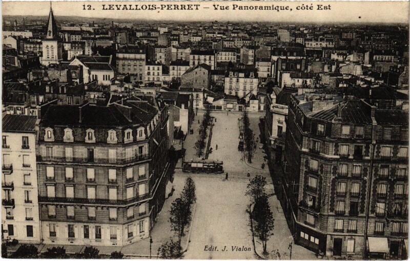 Carte postale ancienne Levallois Perret vue panoramique à Levallois-Perret