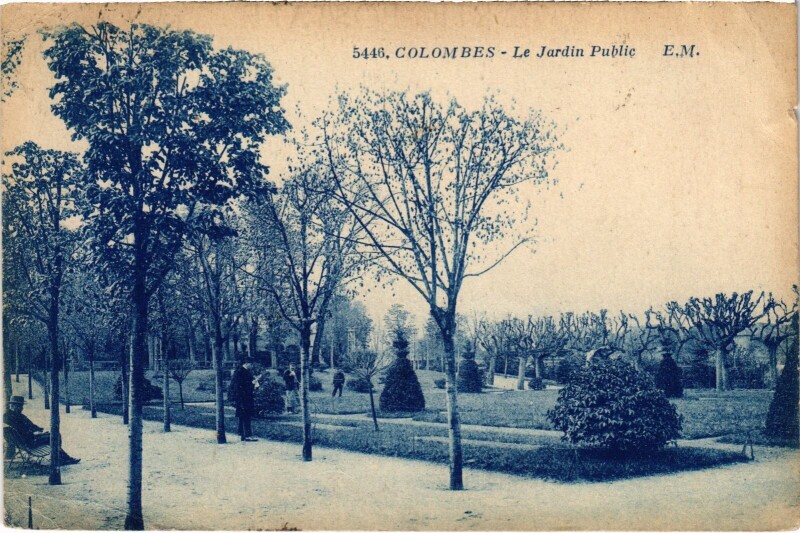Carte postale ancienne Colombes Les Jardin Public à Colombes