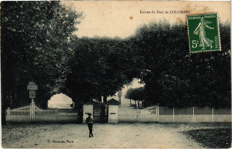 Carte postale ancienne Entree du Stad de Colombes à Colombes