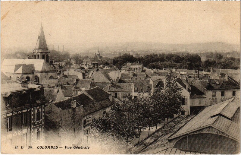 Carte postale ancienne Colombes vue generale à Colombes