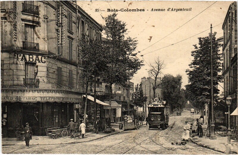 Carte postale ancienne Colombes Avenue d'Argenteuil à Colombes