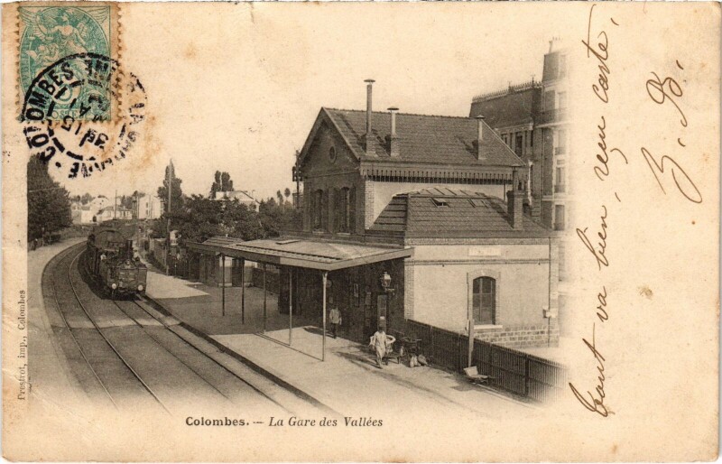 Carte postale ancienne Colombes La Gare des Vallees à Colombes