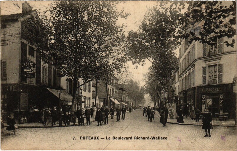 Carte postale ancienne Puteaux Boulevard Richard Wallace à Puteaux