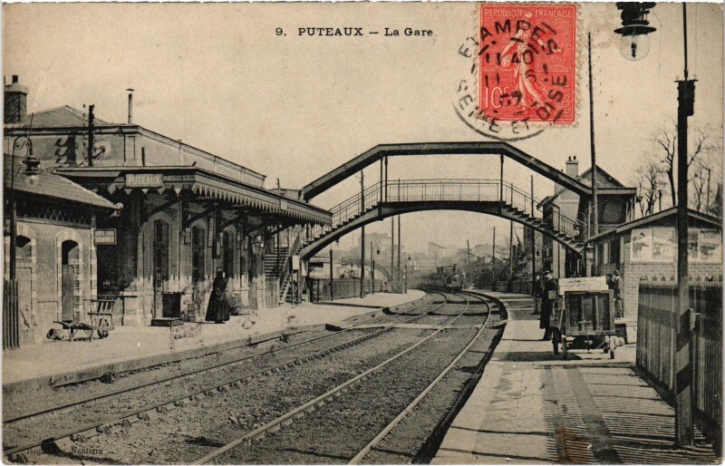 Carte postale ancienne Puteaux La Gare à Puteaux