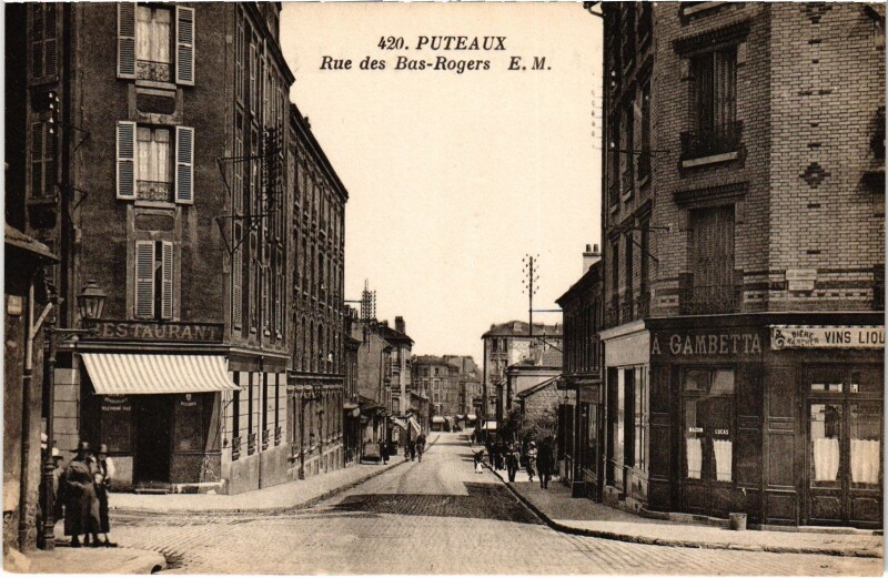 Carte postale ancienne Puteaux Rue des Bas Rogers à Puteaux