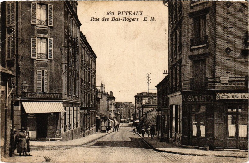 Carte postale ancienne Puteaux Rue des Bas Rogers à Puteaux