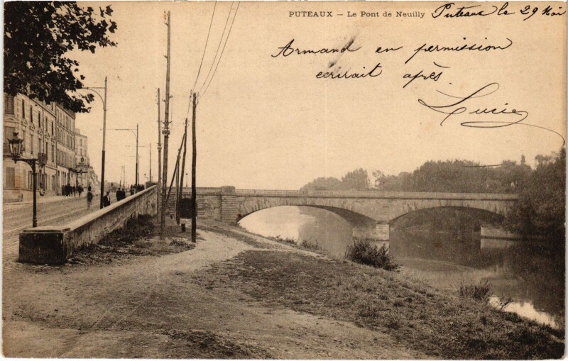 Carte postale ancienne Puteaux Pont de Neuilly à Puteaux