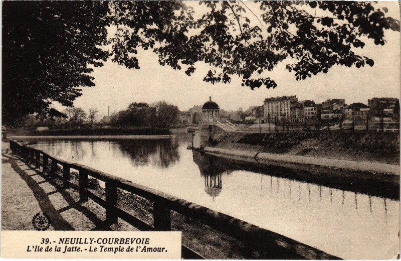 Carte postale ancienne Neuilly Ile de la Jatte Temple de l'Amour