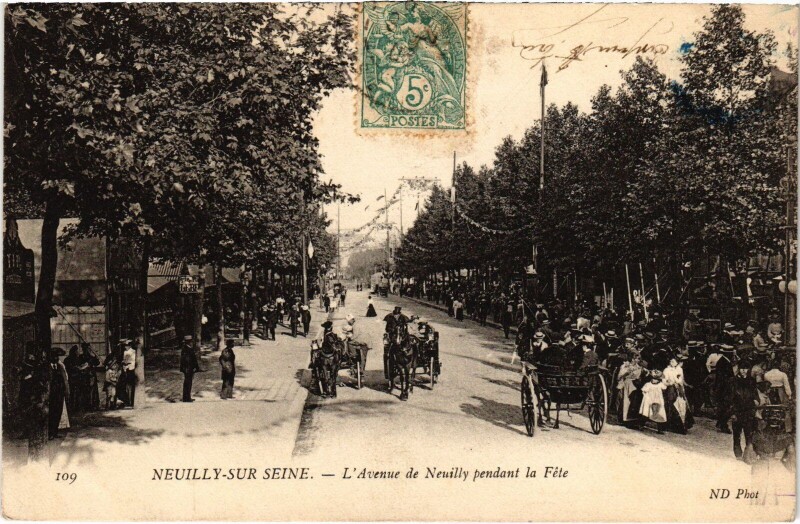 Carte postale ancienne Neuilly Avenue de Neuilly