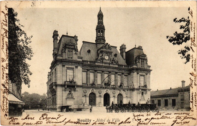 Carte postale ancienne Neuilly Hotel de Ville à Neuilly-sur-Seine