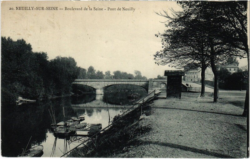 Carte postale ancienne Neuilly Boulevard de la Seine Pont Neuilly