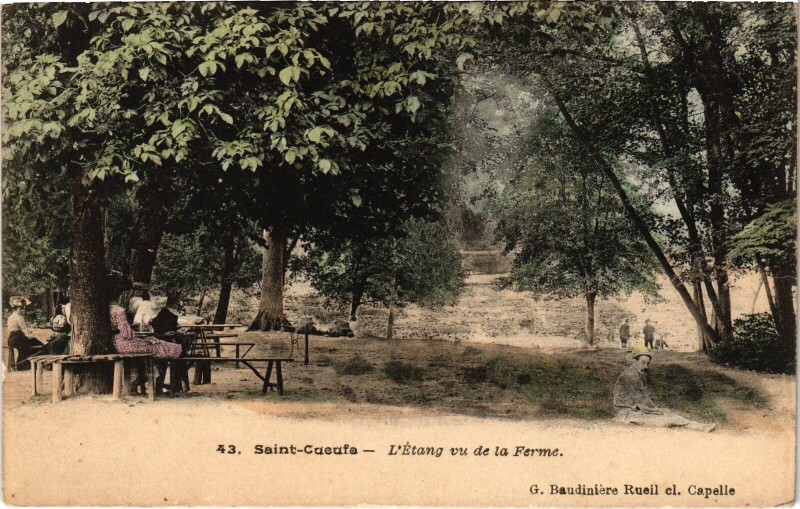 Carte postale ancienne Meudon Etang vu de la Ferme à Meudon