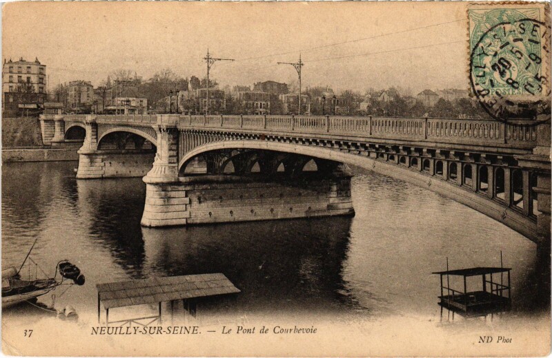 Carte postale ancienne Neuilly Pont de Courbevoie à Courbevoie