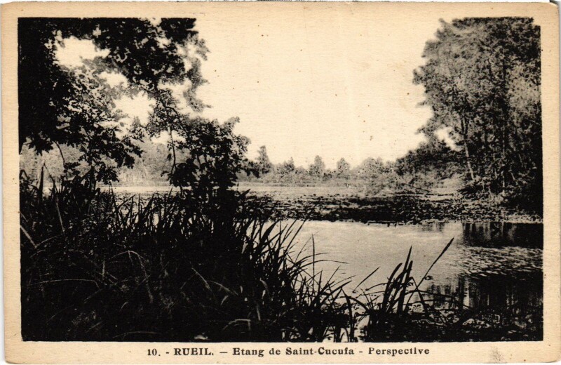 Carte postale ancienne Rueil Etang de Saint-Cucufa perspective