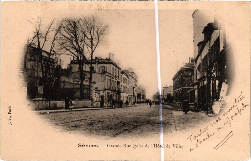 Carte postale ancienne Sevres Grande Rue