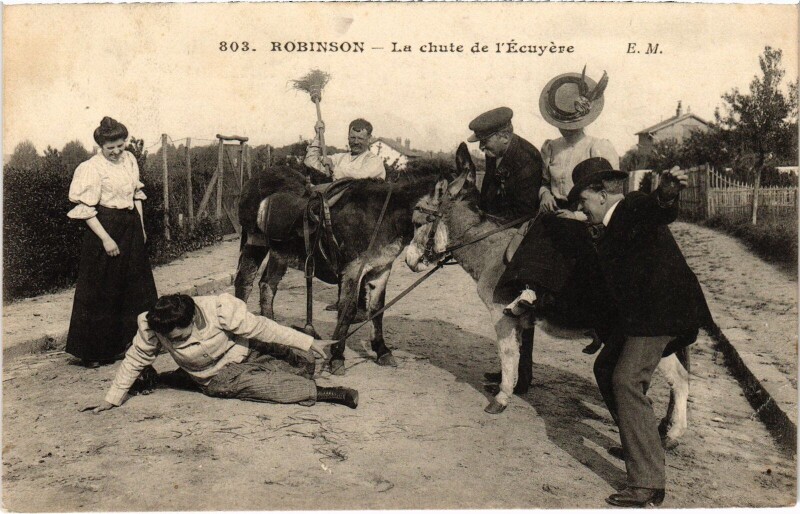 Carte postale ancienne Robinson La chute de l'Ecuyere