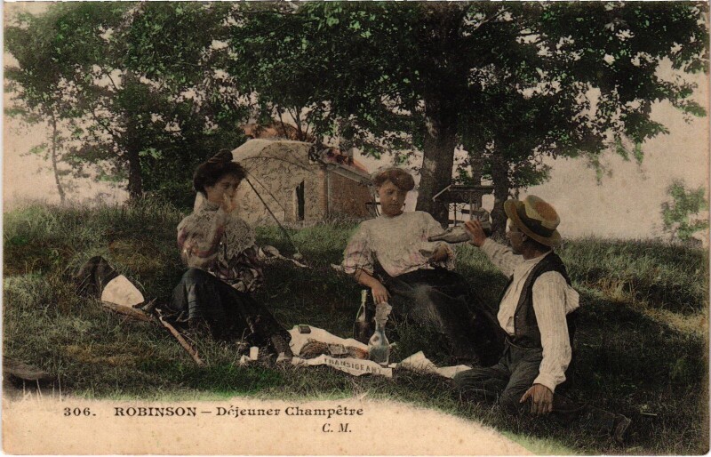 Carte postale ancienne Robinson Dejeuner Champetre