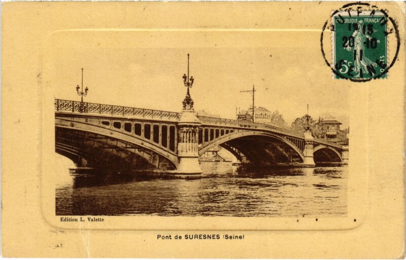 Carte postale ancienne Suresnes Le Pont à Suresnes