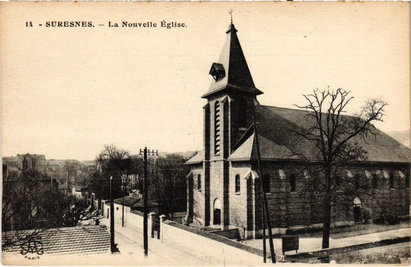Carte postale ancienne Suresnes La Nouvelle Eglise à Suresnes