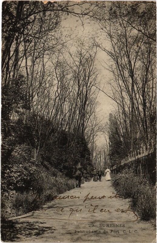Carte postale ancienne Suresnes Petit chemin du Fort à Suresnes