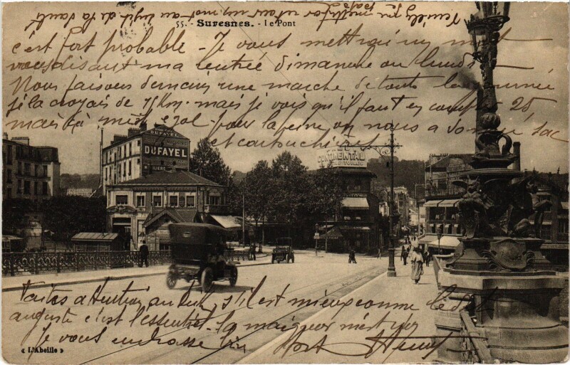 Carte postale ancienne Suresnes Le Pont à Suresnes