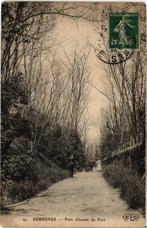 Carte postale ancienne Suresnes Petit chemin du Fort à Suresnes