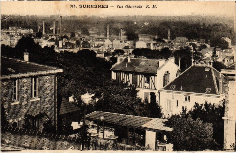 Carte postale ancienne Suresnes vue generale à Suresnes