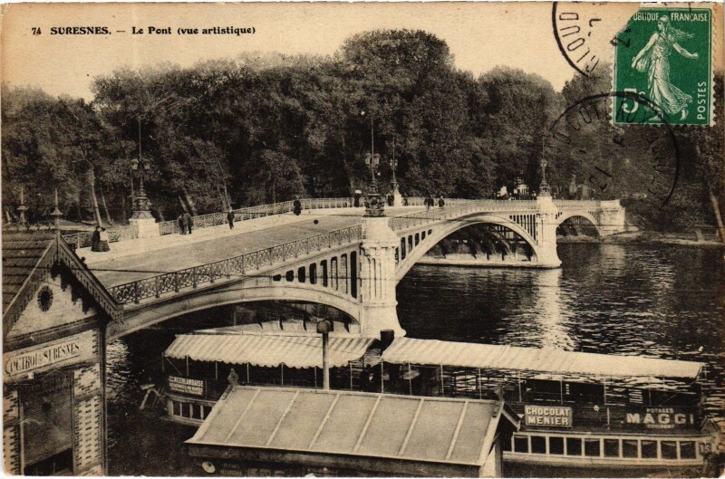 Carte postale ancienne Suresnes Le Pont à Suresnes