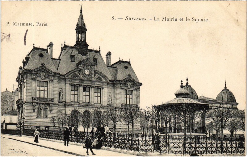 Carte postale ancienne Suresnes Les Ecluses vue generale à Suresnes