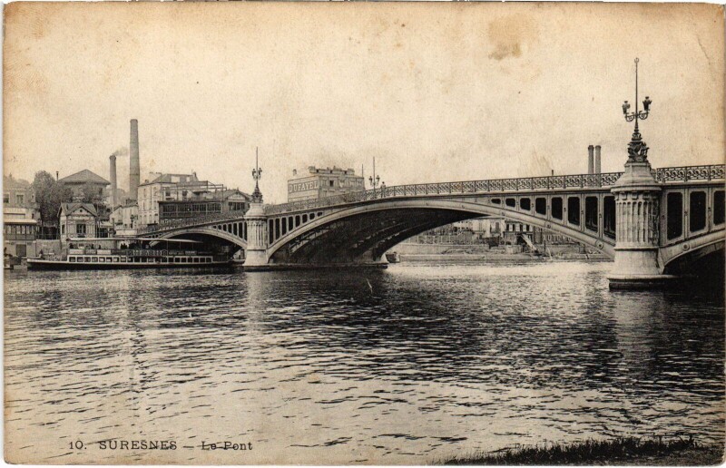 Carte postale ancienne Suresnes Le Pont à Suresnes