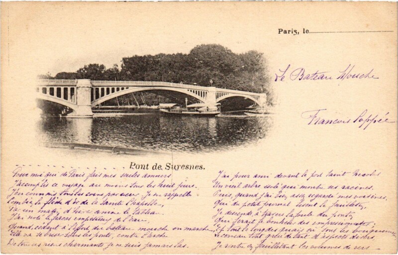 Carte postale ancienne Suresnes Le Pont à Suresnes
