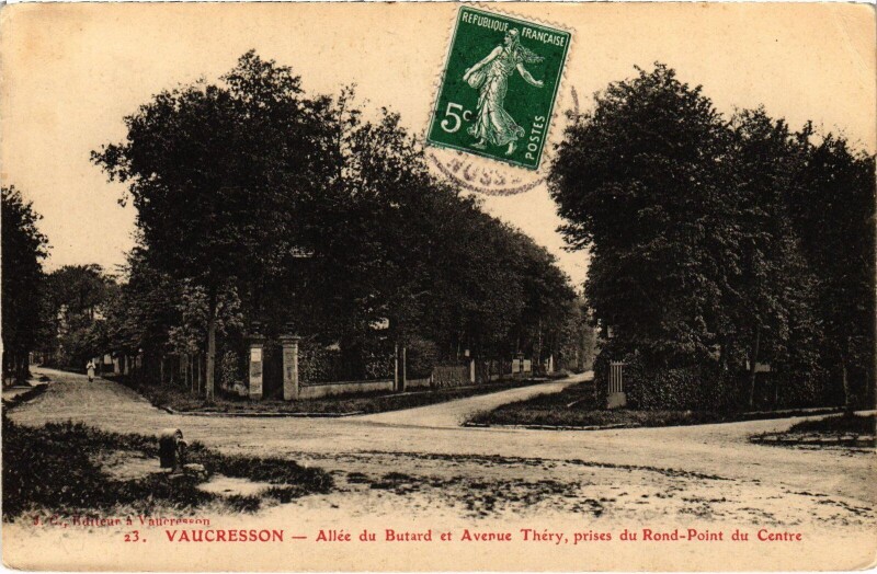 Carte postale ancienne Vaucresson Allee du Butard et Avenue Thery à Vaucresson