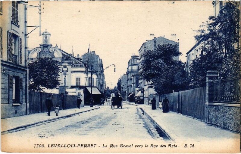 Carte postale ancienne Levallois Perret Rue Gravel à Levallois-Perret