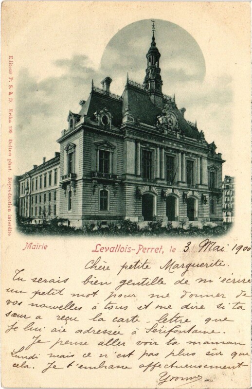 Carte postale ancienne Levallois Perret Mairie à Levallois-Perret