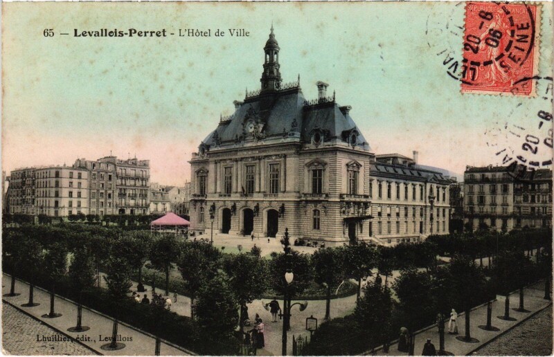 Carte postale ancienne Levallois Perret Hotel de Ville à Levallois-Perret