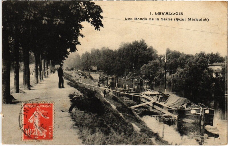Carte postale ancienne Levallois Perret Quai Michelet à Levallois-Perret