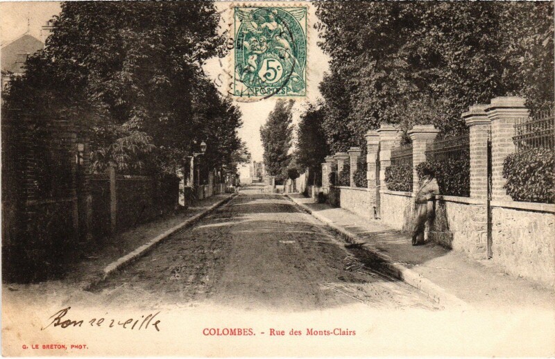 Carte postale ancienne Colombes Rue des Monts Clairs à Colombes