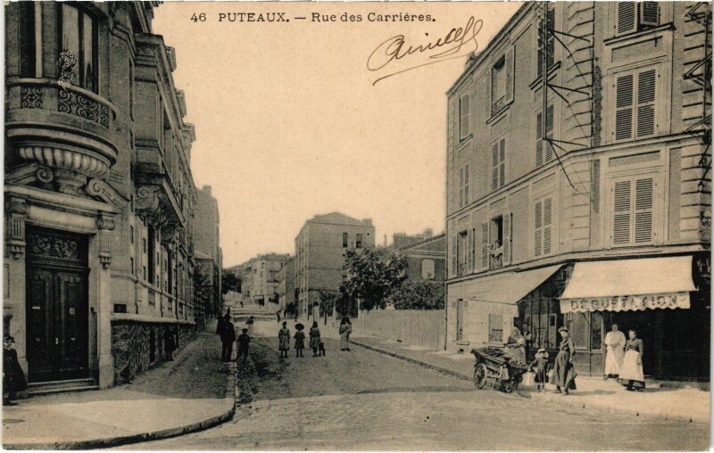 Carte postale ancienne Puteaux Rue des Carrieres à Puteaux
