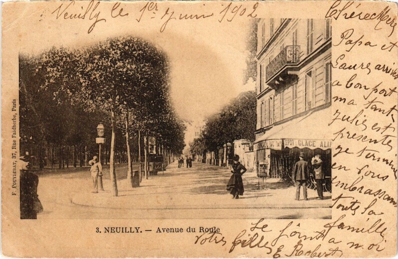Carte postale ancienne Neuilly Avenue du Roule