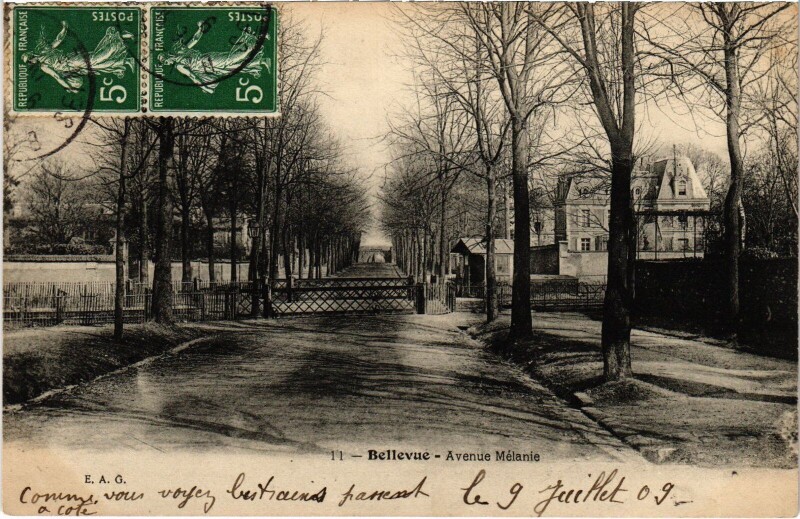 Carte postale ancienne Meudon Avenue Melanie à Meudon