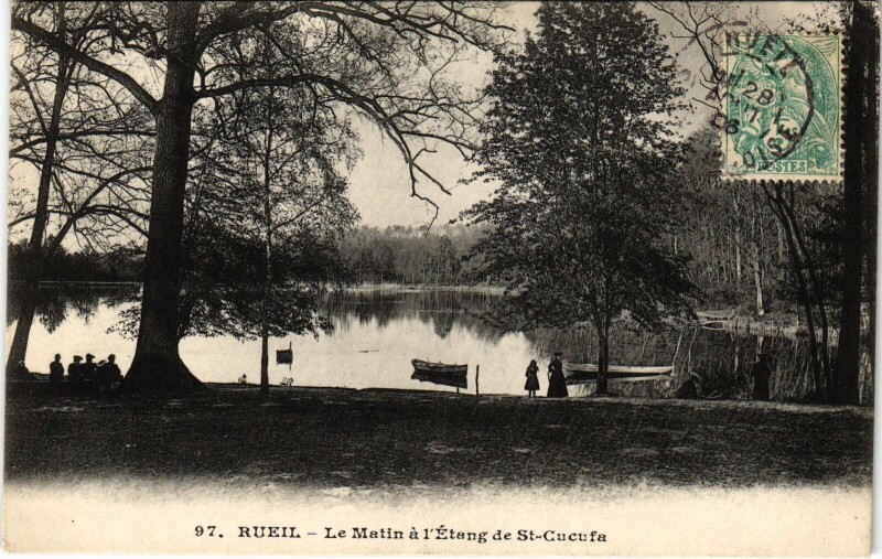 Carte postale ancienne Rueil Le Martin a l'Etang de Saint-Cucufa